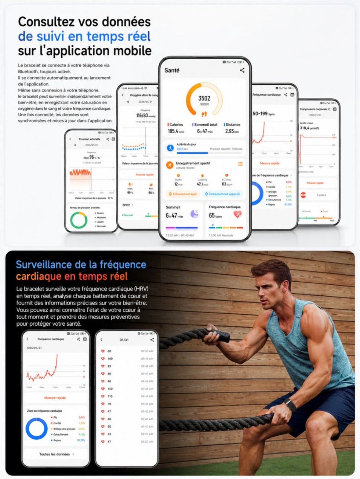 Bracelet Intelligent Cardio-Sport Élite