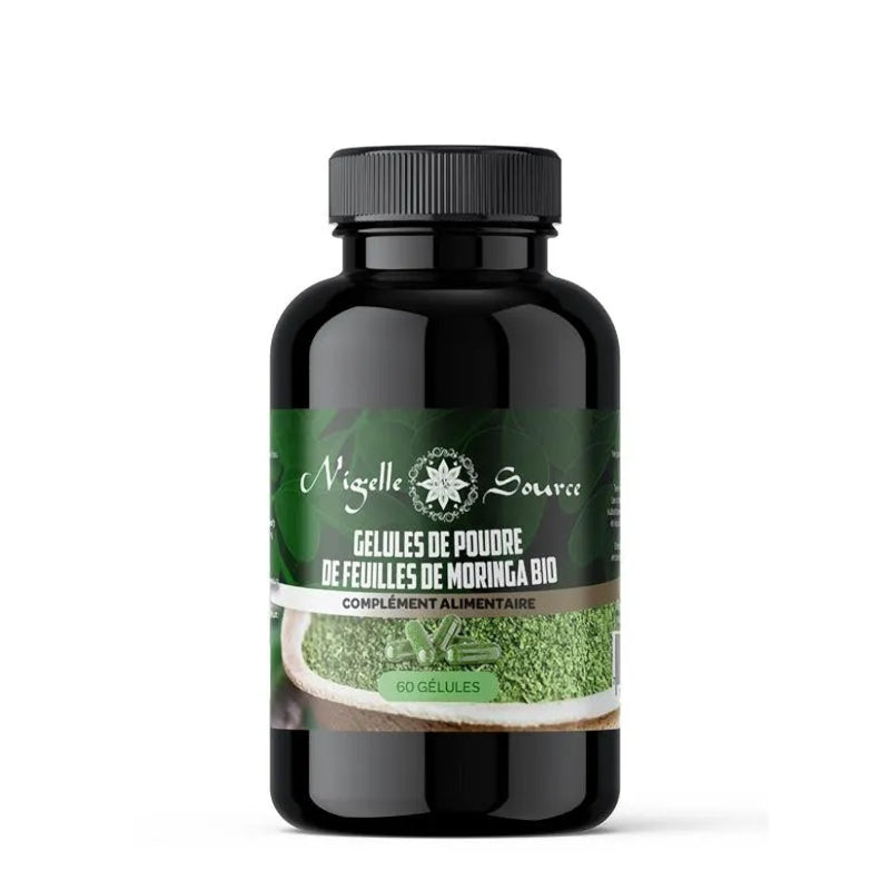 60 gélules de poudre de feuilles de Moringa BIO